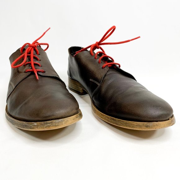 ALL SAINTS Men's Dark Brown Leather Oxford Shoes - Picture 2 of 8